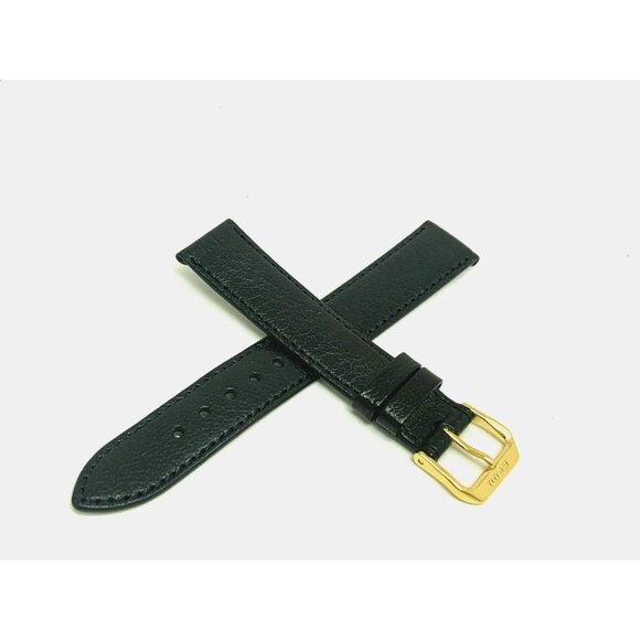 Rado Watch Replacement Band Black Leather Strap 17mm Lug Gold Steel Clasp - Picture 3 of 9